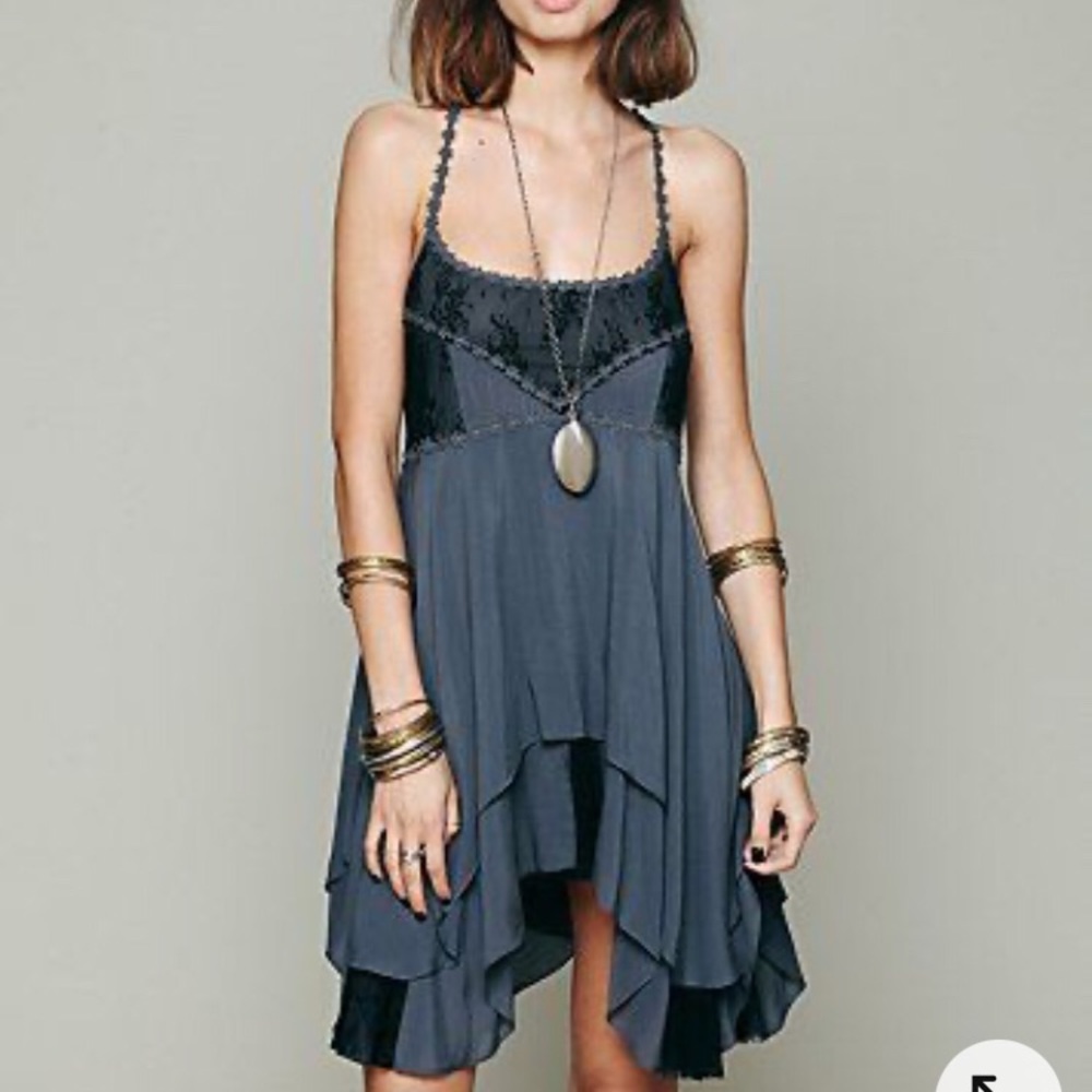 Free people pieced lace slip dress